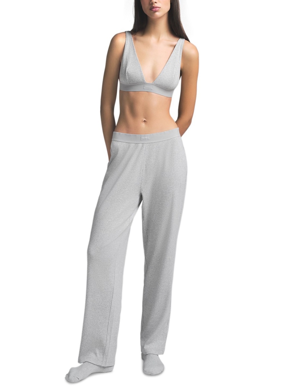 SKIMS Stretch Cotton Rib Pajama Pants